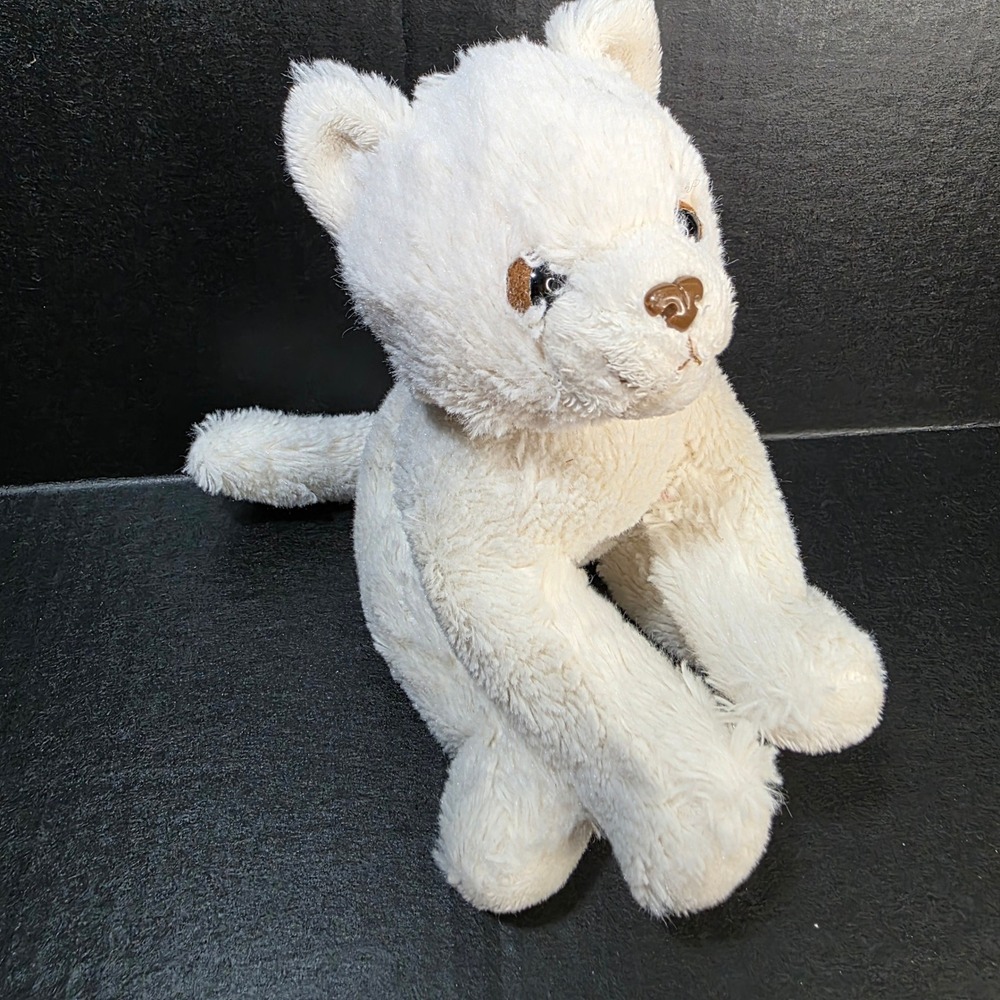 Anna Club Plush Cat Toy Small 9" White Cream‎ Soft Stuffed Animal Mimex